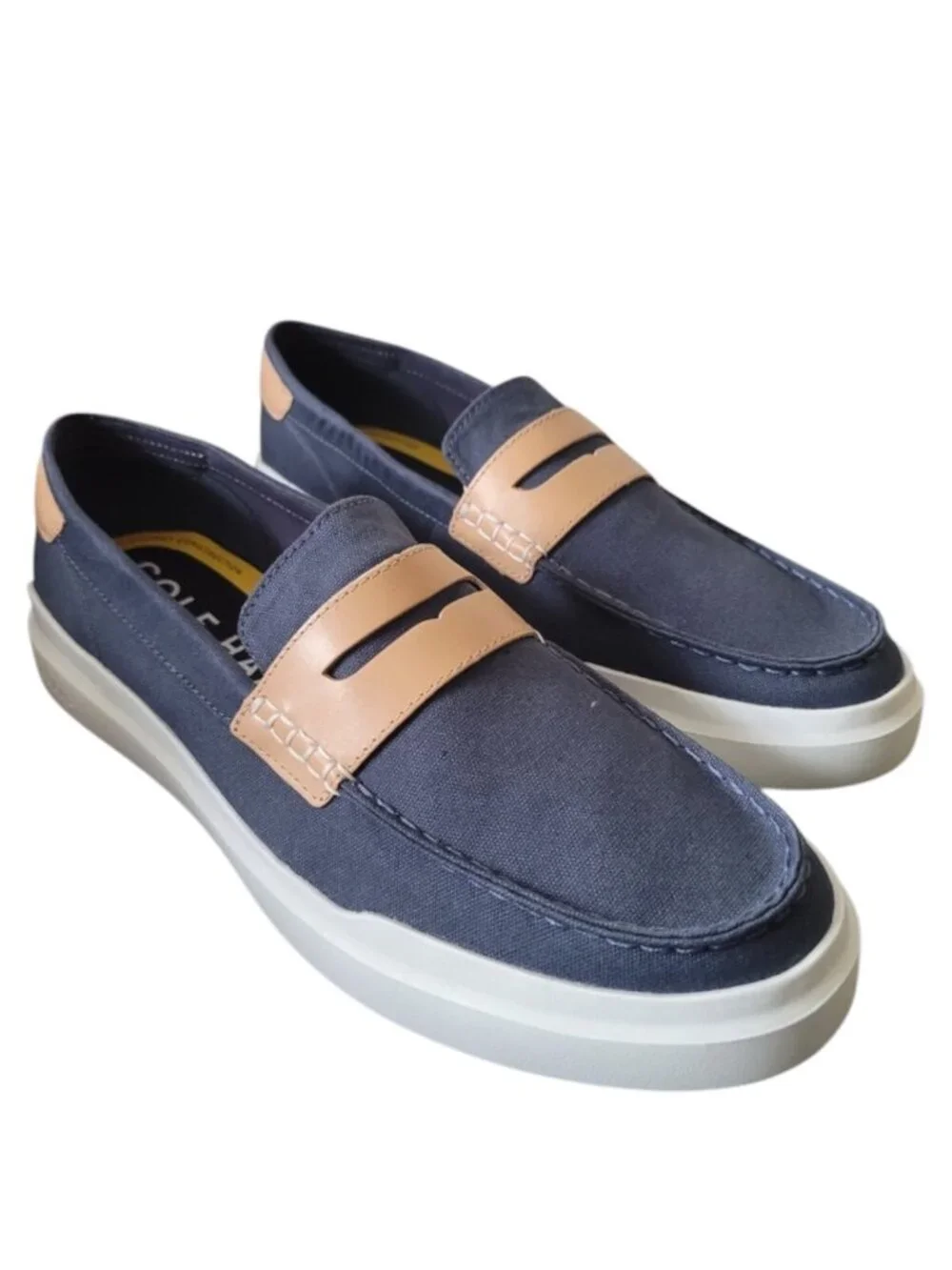 Cole Haan Men's GrandPro Rally Canvas Penny Loafers - Vintage Indigo Canvas NWOB
